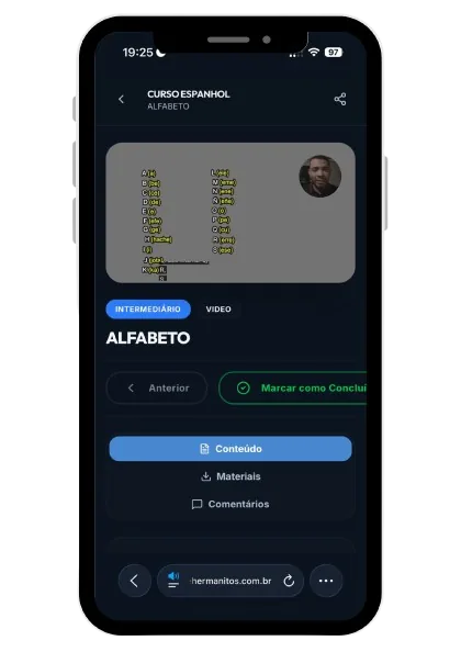 Aulas dentro do app